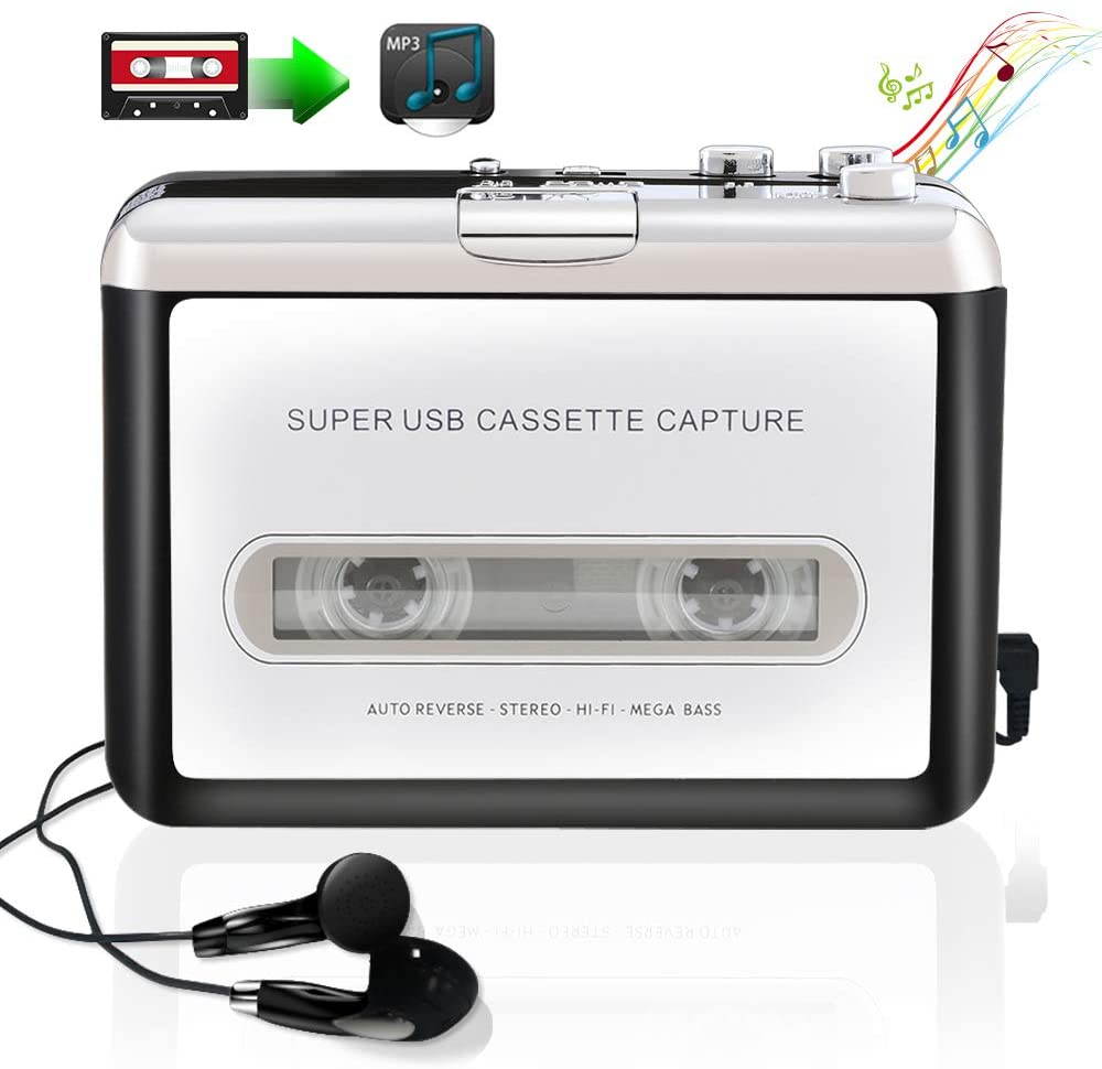 Cassette Player, Portable Walkman Cassette Player from Tapes to MP3 Converter Via USB, Audio Music Player Capture Cassette Recorder with Headphone for Laptop PC and Mac&hellip;