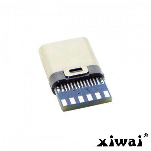 Xiwai 5set DIY 24pin Type C USB-C Male Plug Connector SMT type with 3.5mm SR and Housing Cover