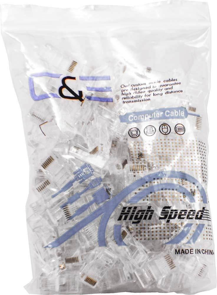 C&E CNE36141 100 pcs Cat6, Cat5E Crimp Connectors, 3 Pack