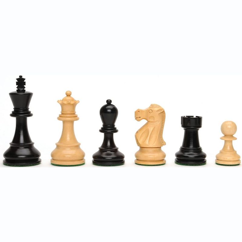 WE Games Jacques Style Chessmen - Weighted & Handpolished Black Stained Wood with 3.5 in. King
