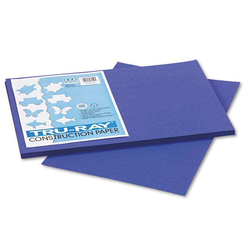 Tru-Ray Construction Paper, 76lb, 12 x 18, Royal Blue, 50/Pack 103049