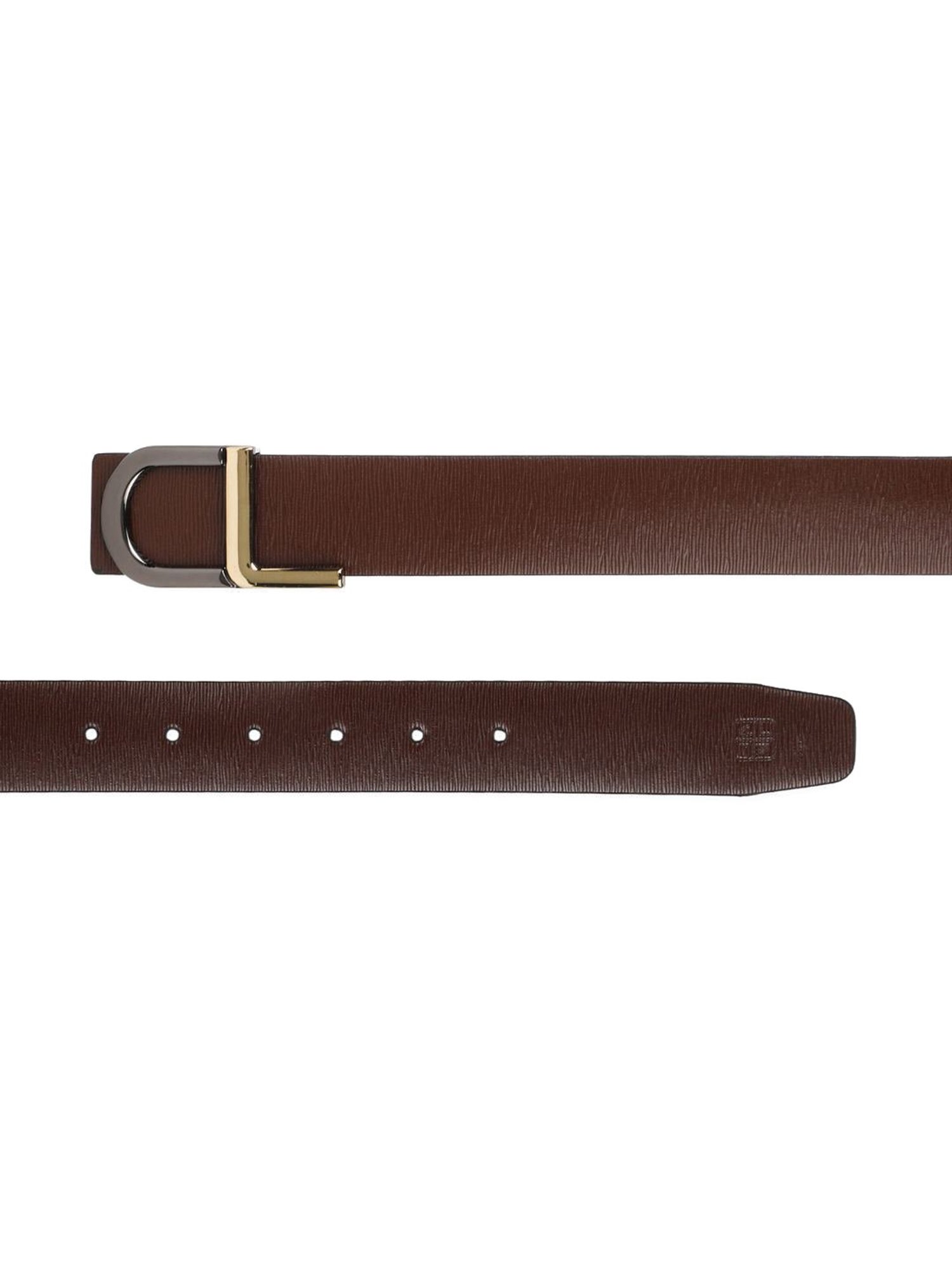Carlton London Brown Leather Textured Formal Belt for Men