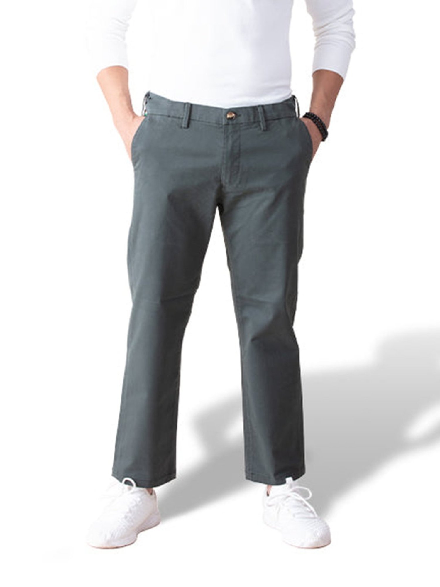 MinusOne Teal Blue Regular Fit Chinos