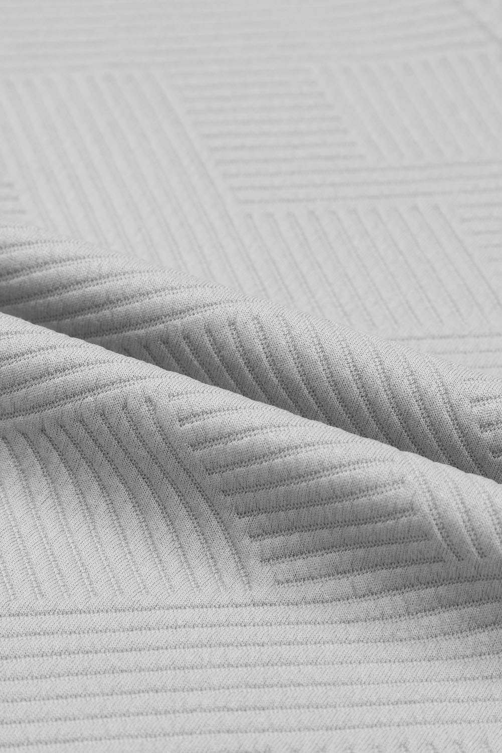 Gray Textured Loose Fit T Shirt & Drawstring Pants Set