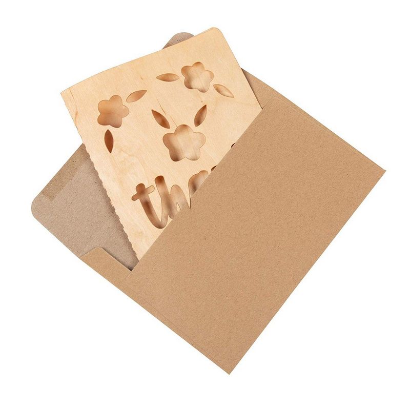 Juvale 6-Pack Wooden All Occasion Birthday, Thank You & Welcome Greeting Cards with Envelopes 5x7 in