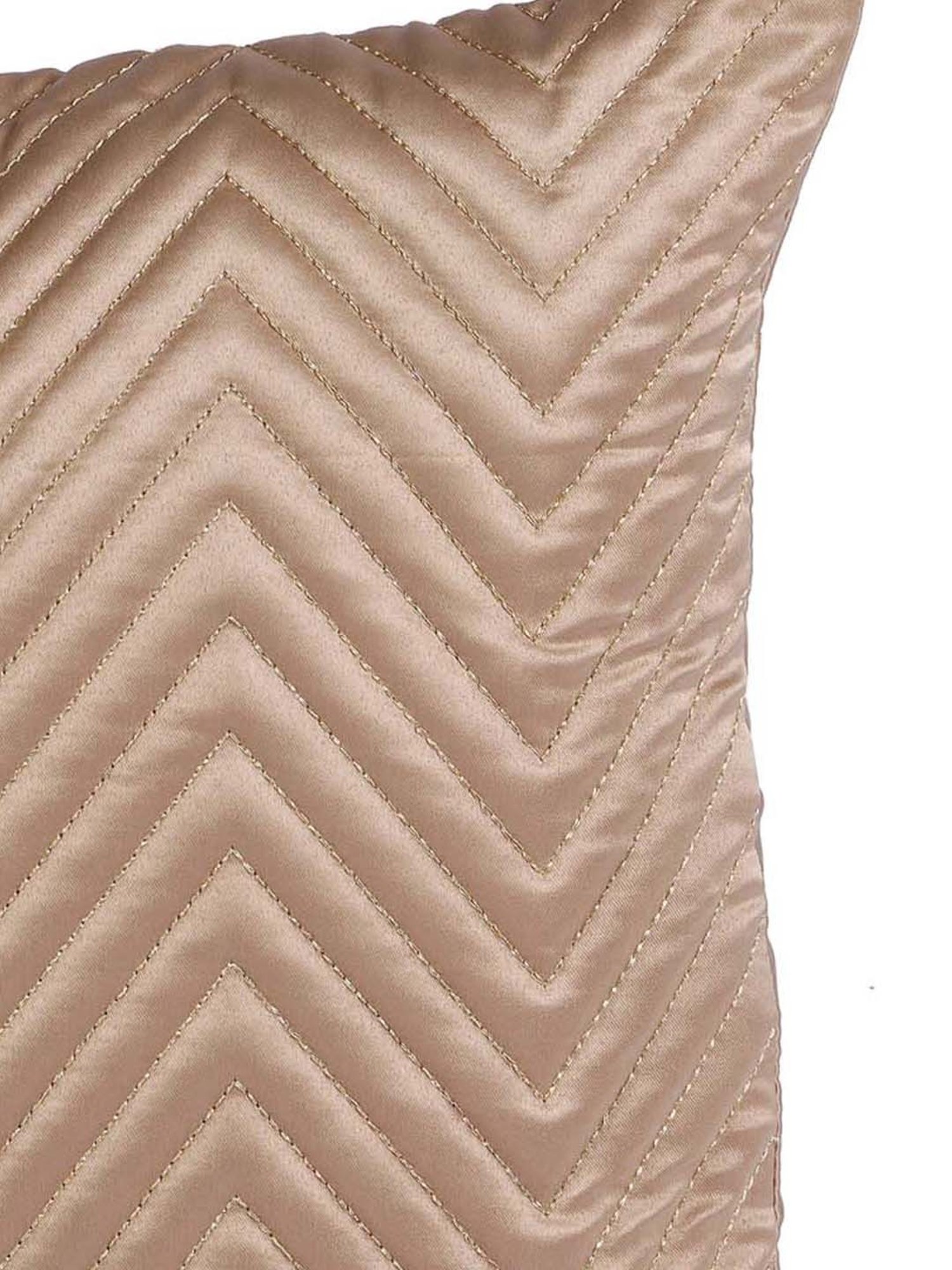 MFD HOME Furnishing Beige Satin Cushion Cover - Set of 2