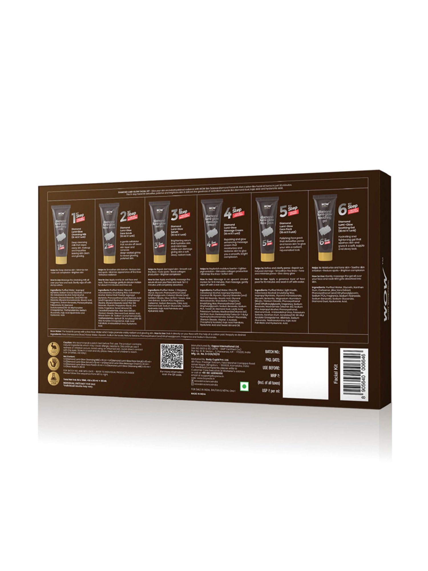 Wow Skin Science Diamond Lumi-glow Facial Kit with Rose Water