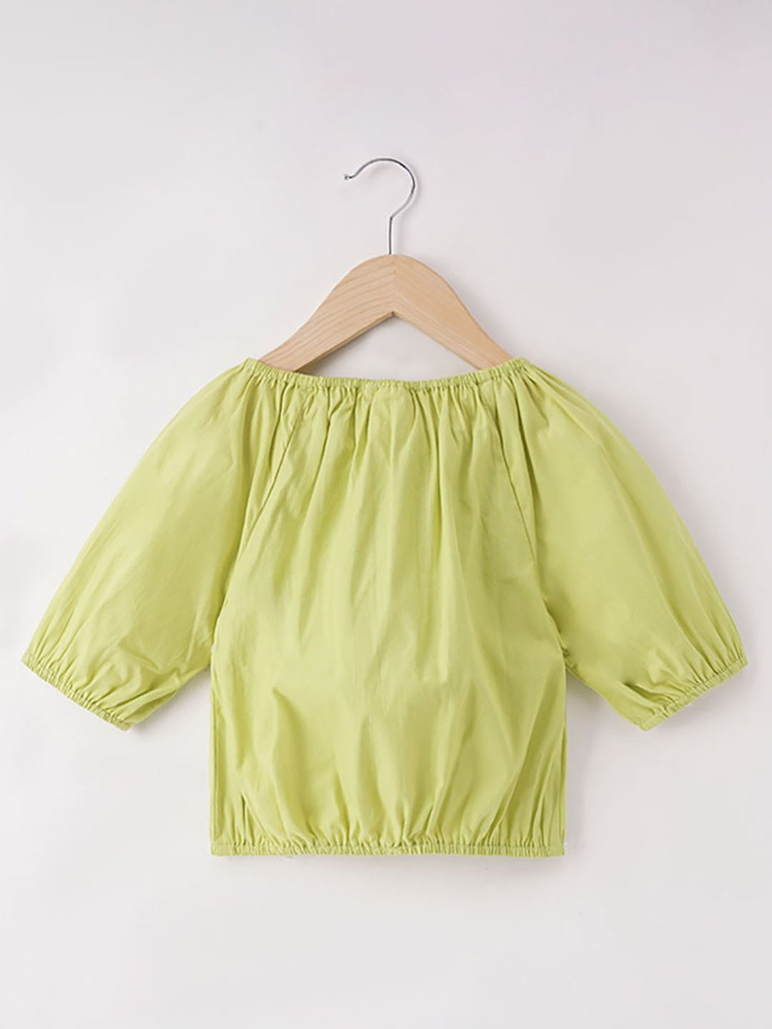 LilPicks Kids Teal Solid Crop Top