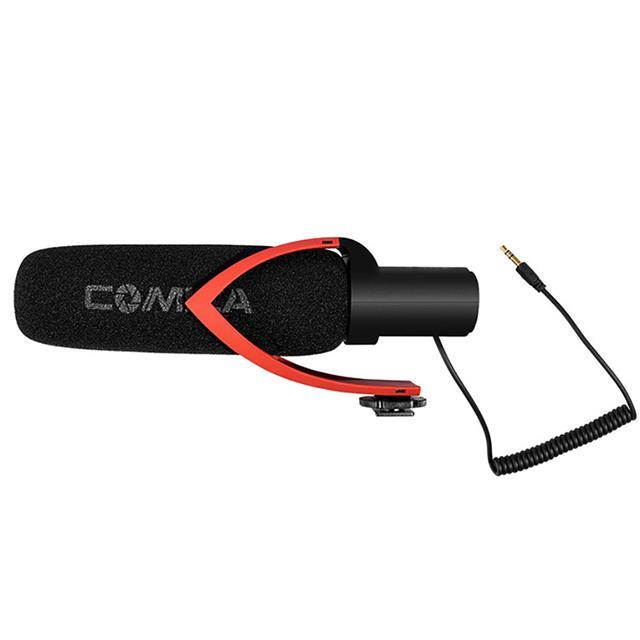 Comica CVM-V30-PRO Super-Cardioid Directional Shotgun Mic with 3.5mm Jack, Red