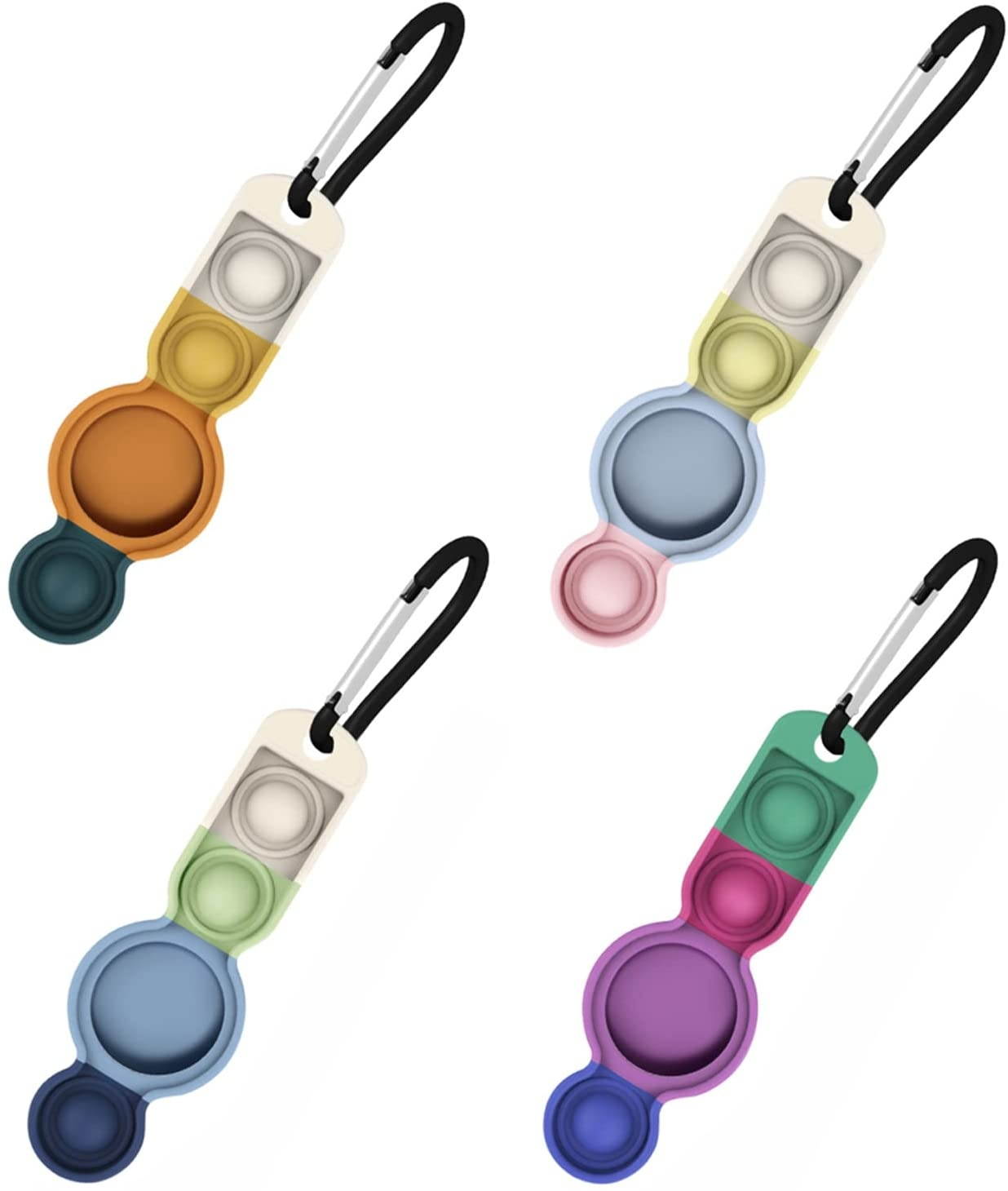 Silicone Decompression Mood Airtag Case pop, Protective Cover with Keychain Hook 4PCS