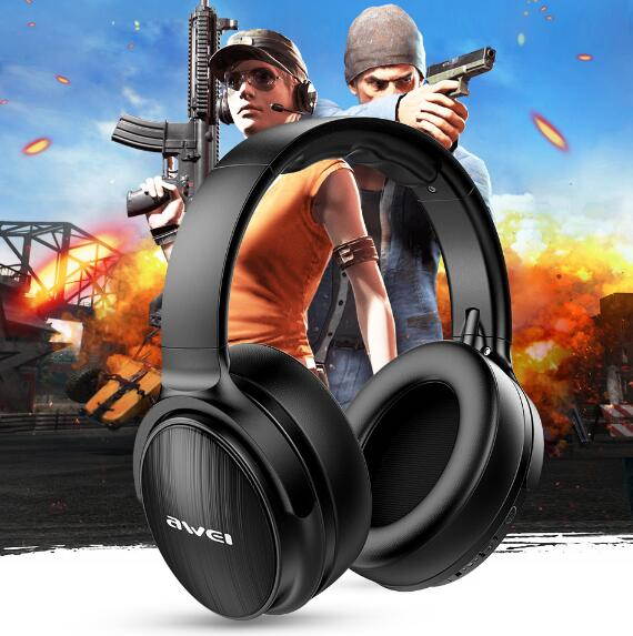 AWEI Wireless Bluetooth V5.0 Headphones Earbuds Gaming Stereo Deep Bass Gaming Headphones With Mic