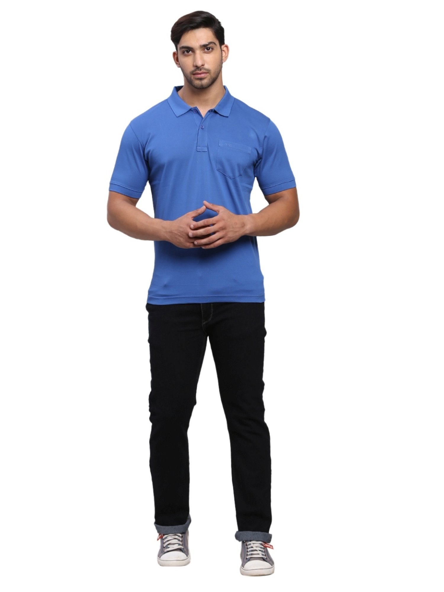 Colorplus Blue Tailored Fit Polo T-Shirt