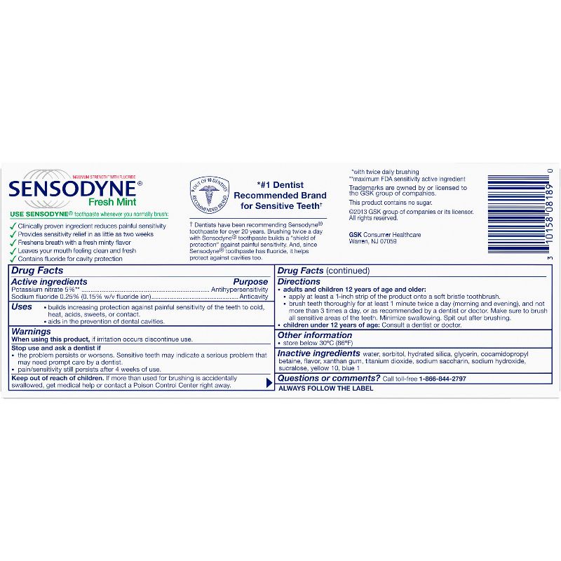 Sensodyne Fresh Mint Sensitivity Protection - 2ct/4oz