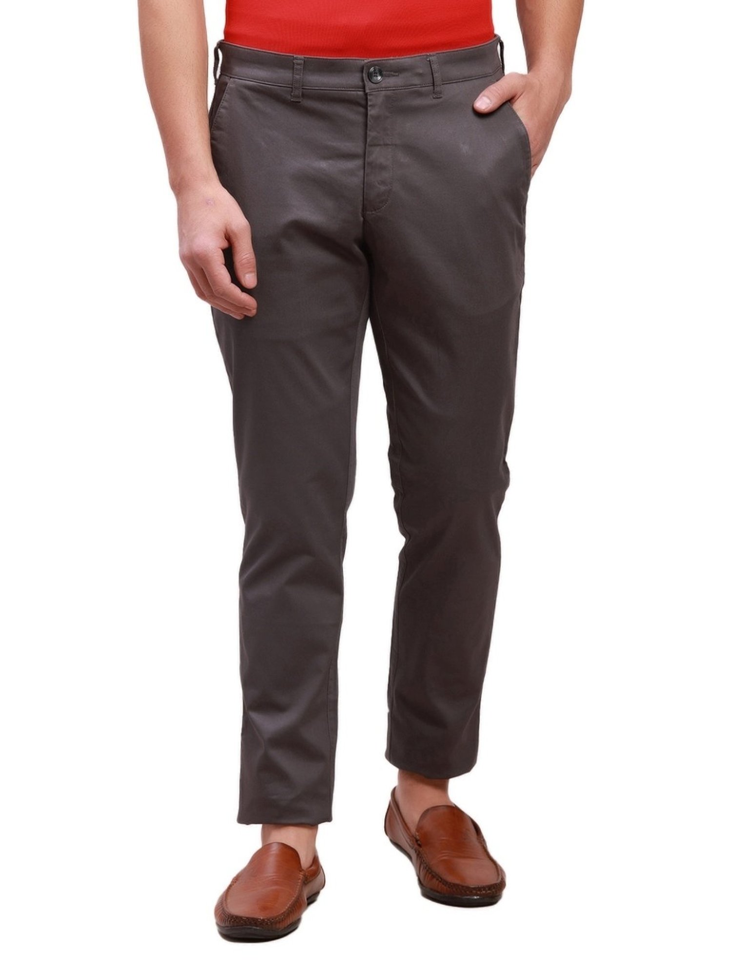 ColorPlus Grey Super Slim Fit Trousers