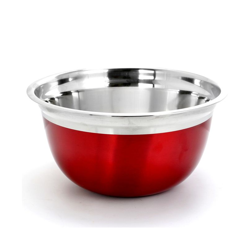 Oster Rosamond 3 Piece Stainless Steel Round Mixing Bowls in Red