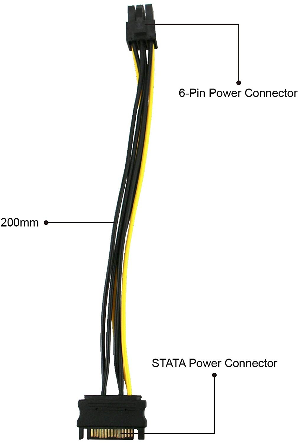 6pcs PCI-E Riser for Bitcoin-Litecoin-ETH Coin PCIe 6 PIN 16x to 1x Powered Riser Adapter Card 6-Pin PCI-E to SATA Power Cable-GPU Riser Adapter-Ethereum Mining ETH