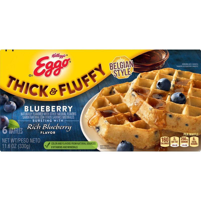 Kellogg's Eggo Thick & Fluffy Frozen Blueberry Cobbler Waffles - 11.6oz/6ct