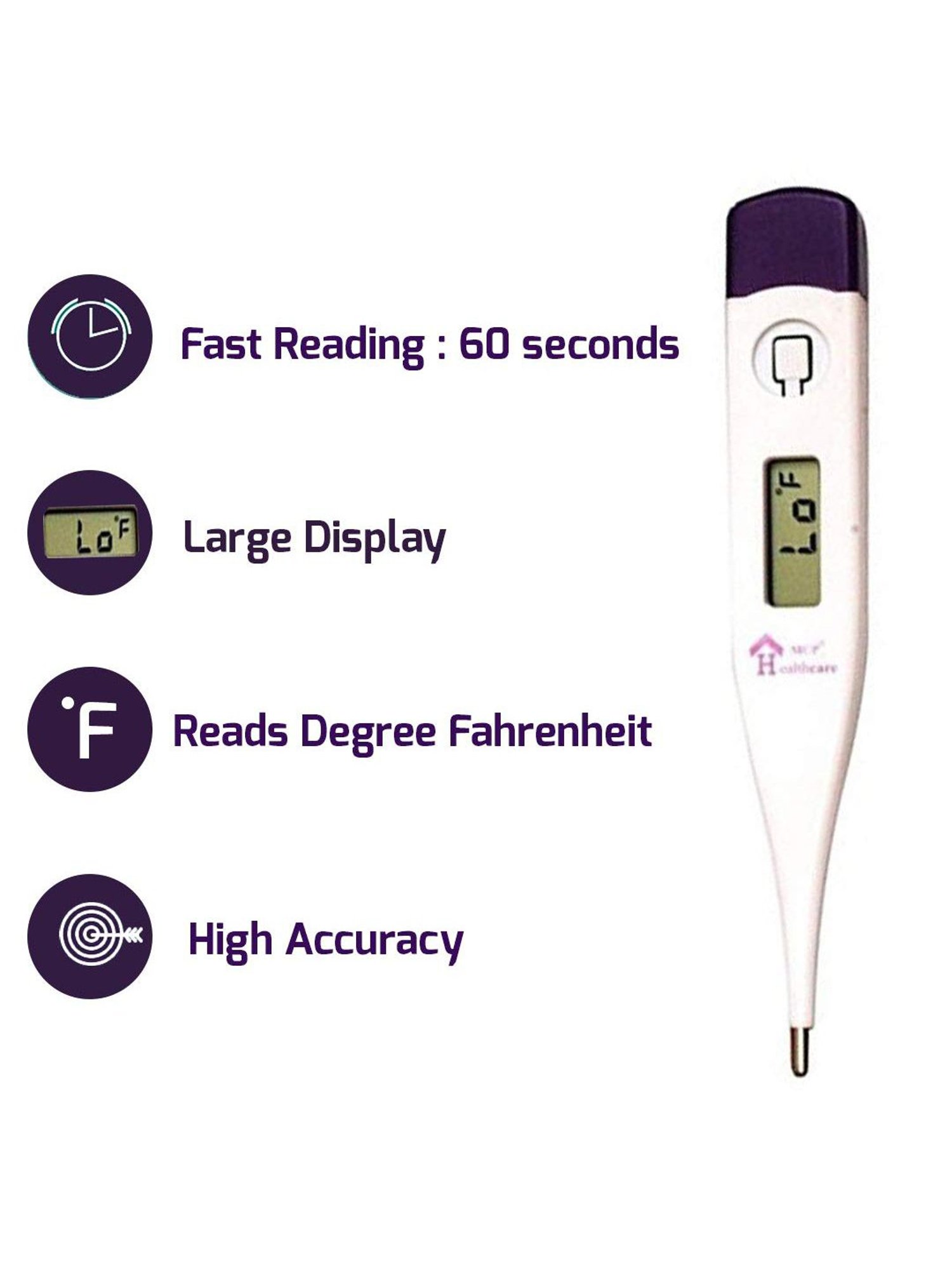 MCP DT01 F Scale Digital Thermometer (White/Pink)