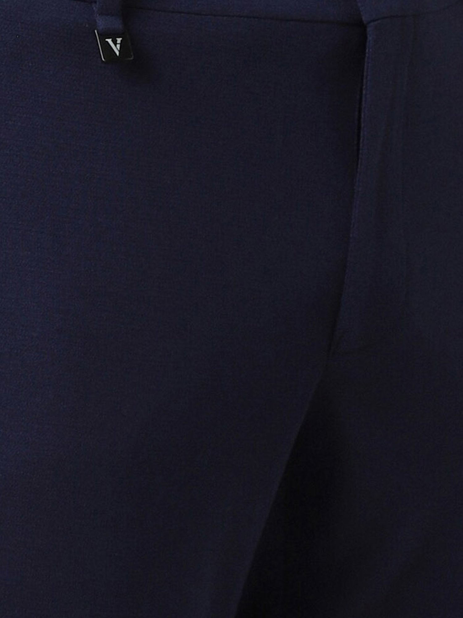 V Dot Navy Slim Fit Trousers