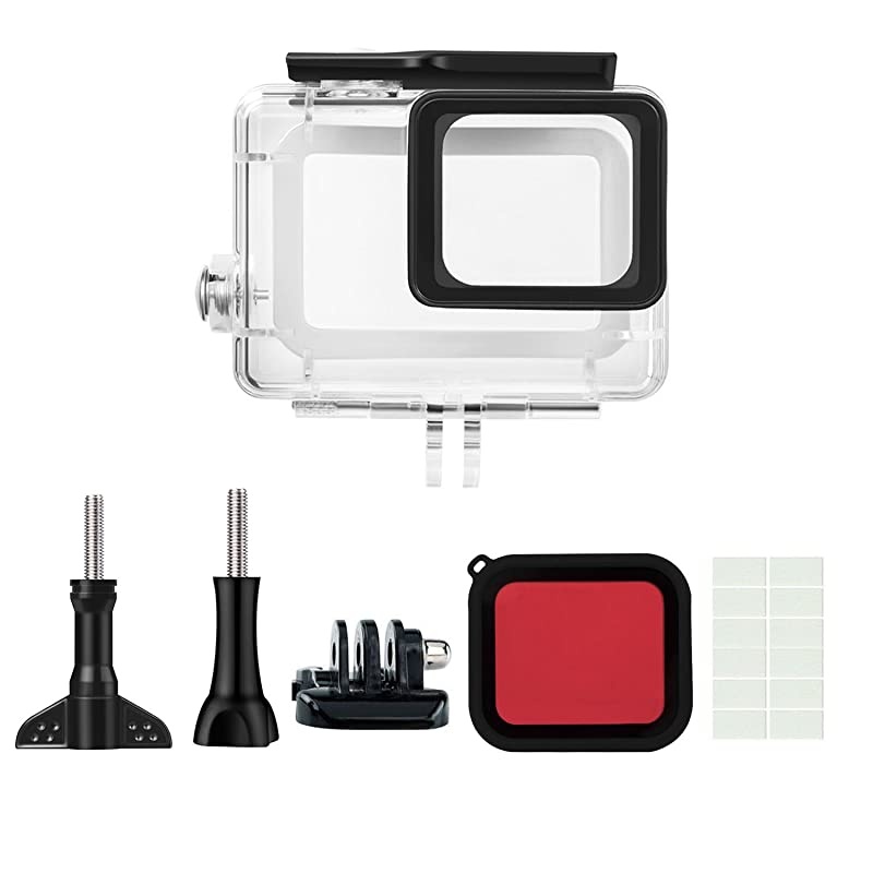 Waterproof Housing Shell for GoPro HERO7/2018/6/5 Black Diving Protective Housing Case 45m with Red Filter, Bracket Accessories for Go Pro Hero7/2018/6/5 Action Camera