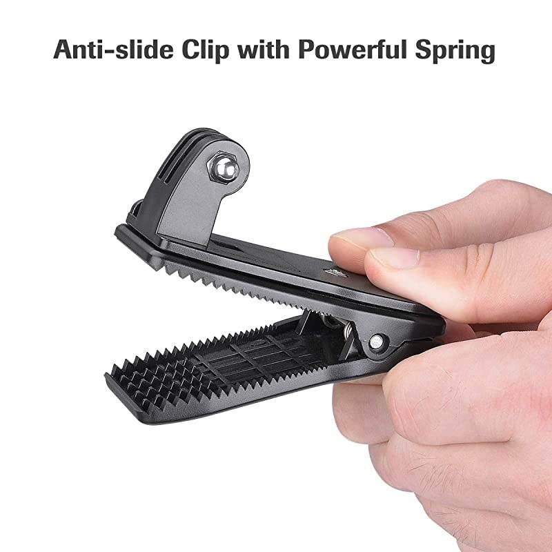 3in1 AntiSlide 360 Degree Rotary Action Camera Clamp Mount Kit Waterproof Motion Camcorder Backpack Strap Clip Holder RecMount Compatible with GoPro Sony DJI OSMO Action Akaso Sports DV