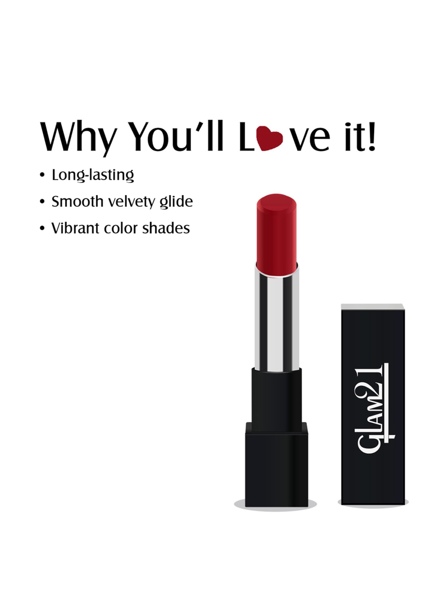 Glam21 Ultra Velvet Lipstick 01 Hot Red - 2.5 gm