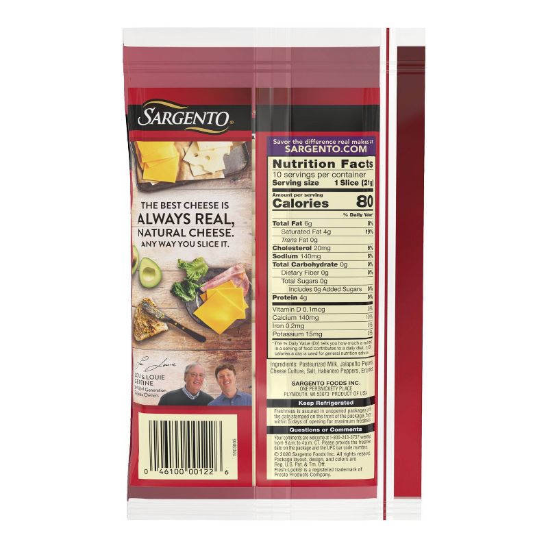 Sargento Natural Pepper Jack Sliced Cheese - 7.5oz/10 slices