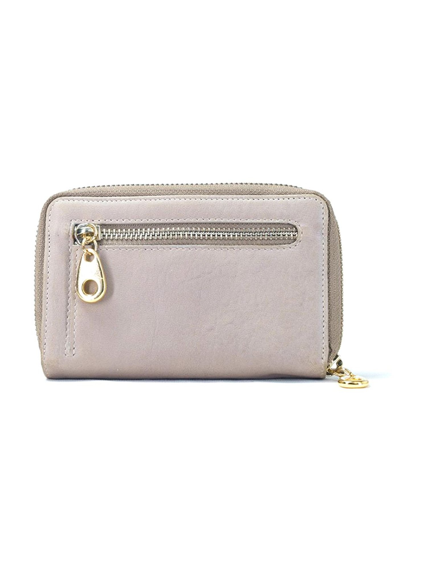 RI2K London Grey Leather Zip around Wallet