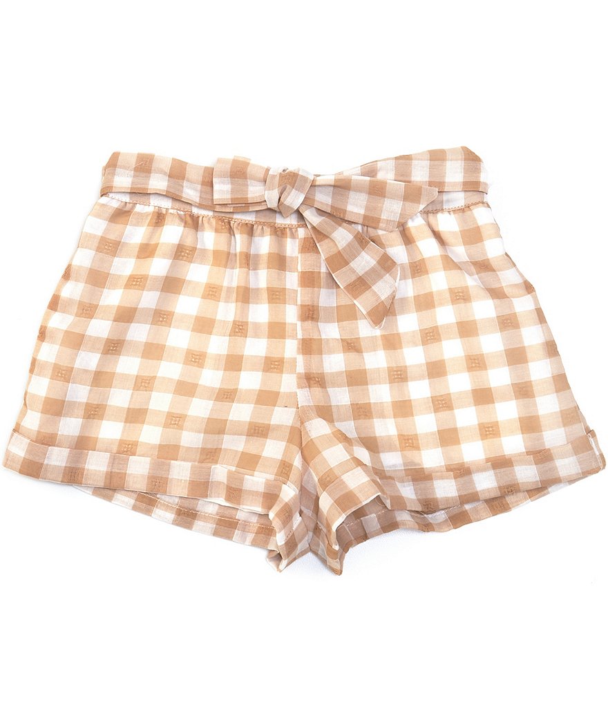 GB GB Girls Little Girls 2T-6X Tie-Front Gingham Short