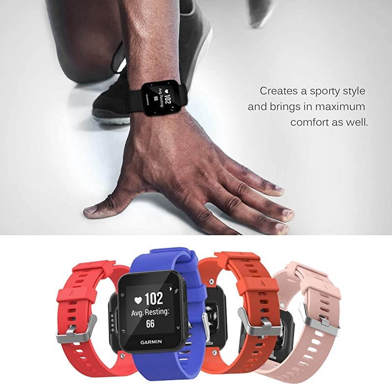 Compatible with Forerunner 35 Watch Band Soft Silicone Replacement Watch Band Sport Bracelet Strap with 6pcs Screws and 2pcs Screwdrivers for Forerunner 35 GPS Running Smart Watch Orange