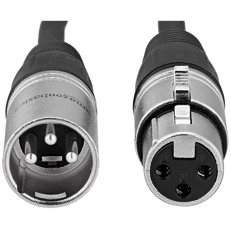 Basics XLR Male to Female Microphone Cable - 10 Feet, Black