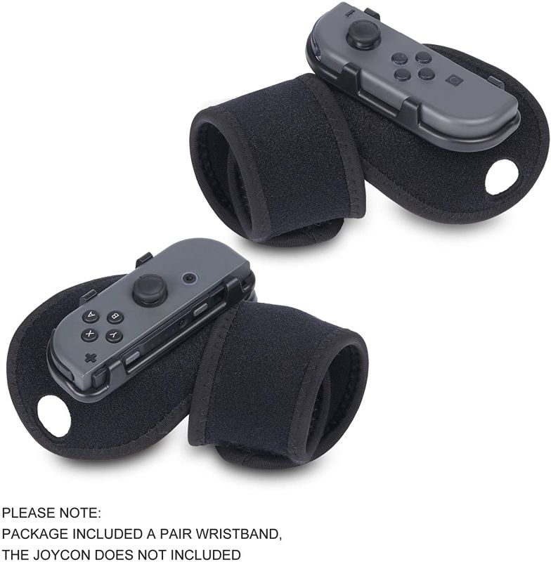 Wristband is suitable for Just Dance 2021 2020 2019 switch, hands-free elastic wristband, suitable for Nintnedo Switch dance accessories, a pair of JoyCon grips (black), adult version