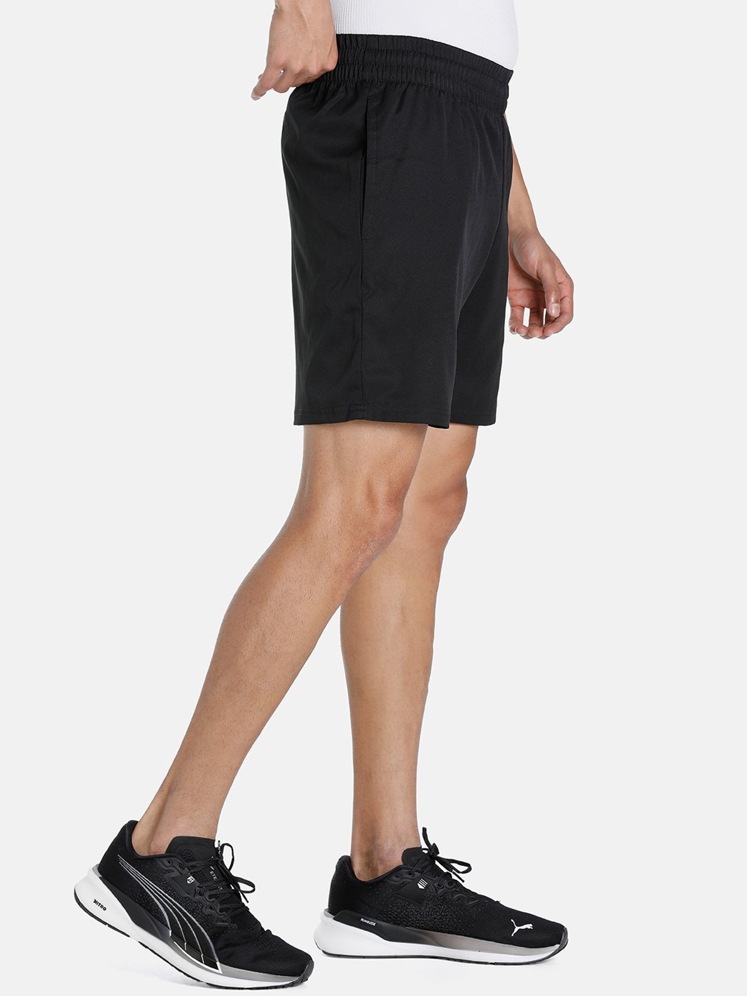 Adidas White Regular Fit Striped Sports Shorts