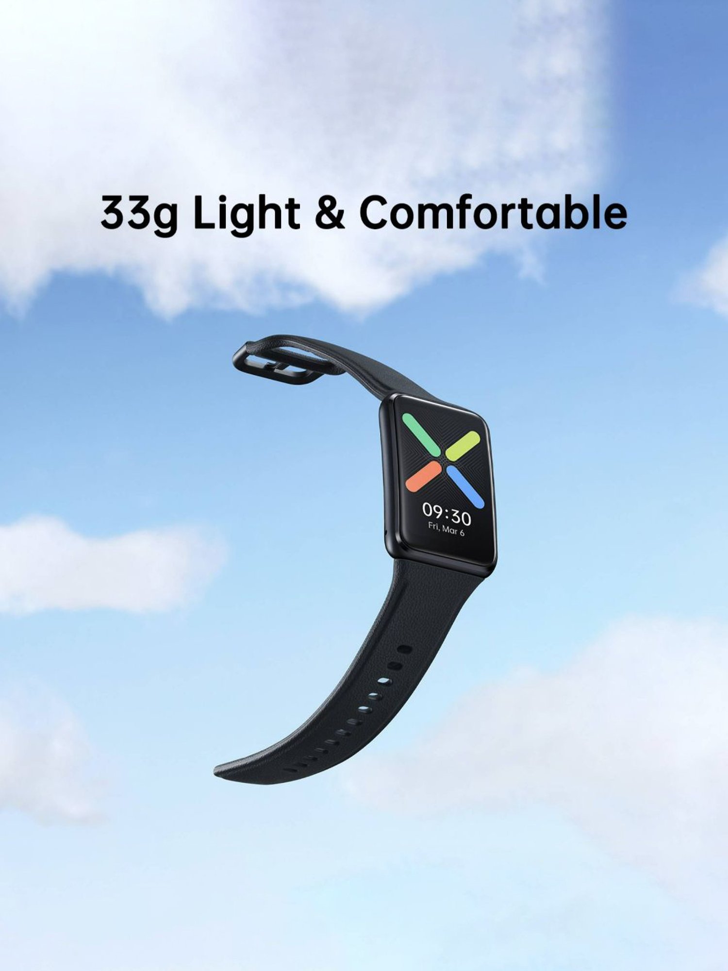 Oppo Watch Free 1.64 AMOLED Display Smartwatch 14 Days Long Battery Life (Black)