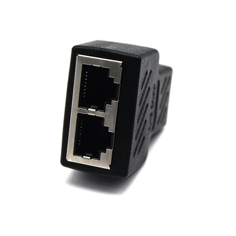 RJ45 Splitter Adapter 1 to 2 Dual Female Port CAT 5/CAT 6 LAN Ethernet Socket Splitter Connector Adapter