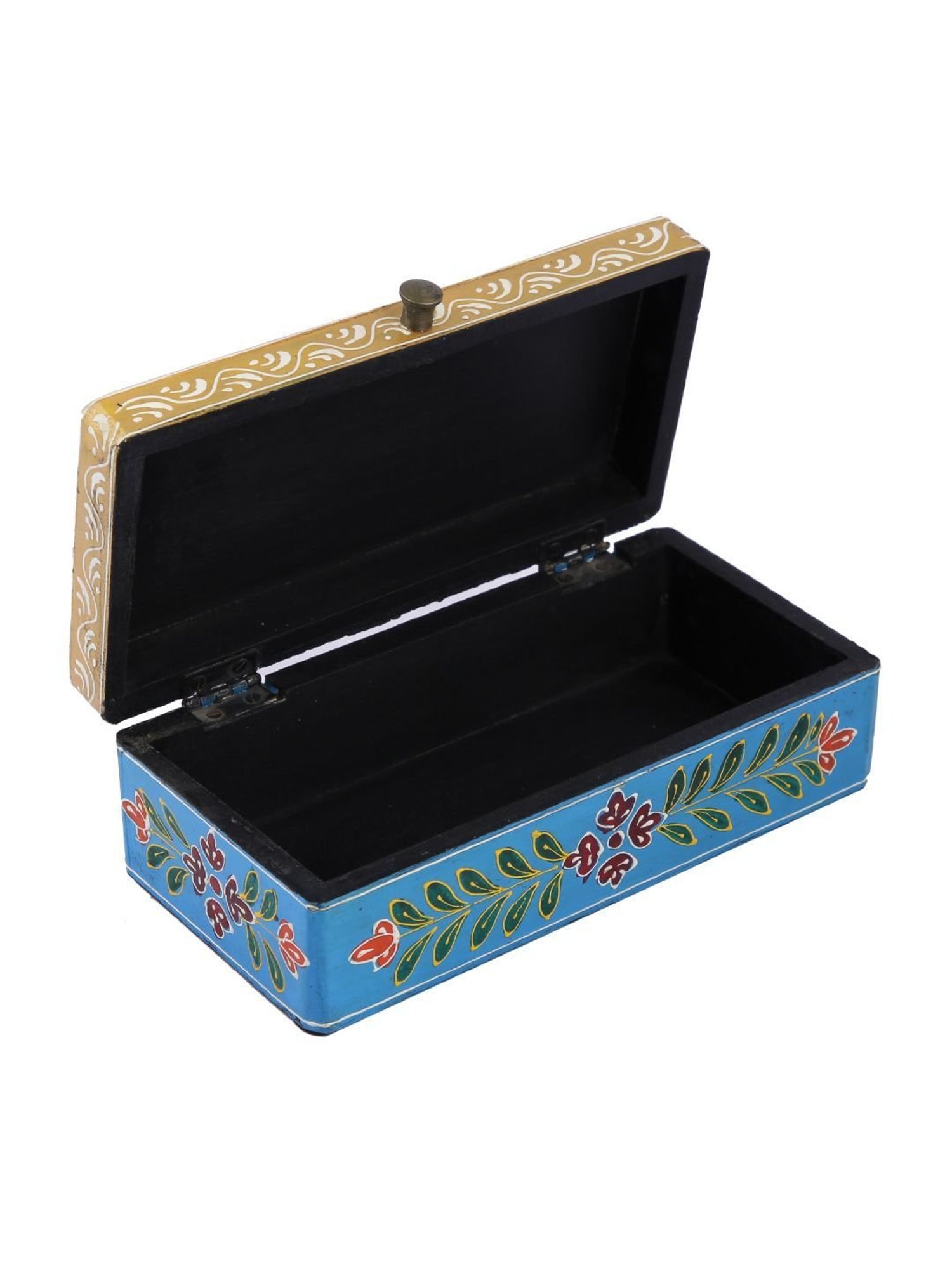 Aapno Rajasthan Red & Blue Wood Jewellery Box