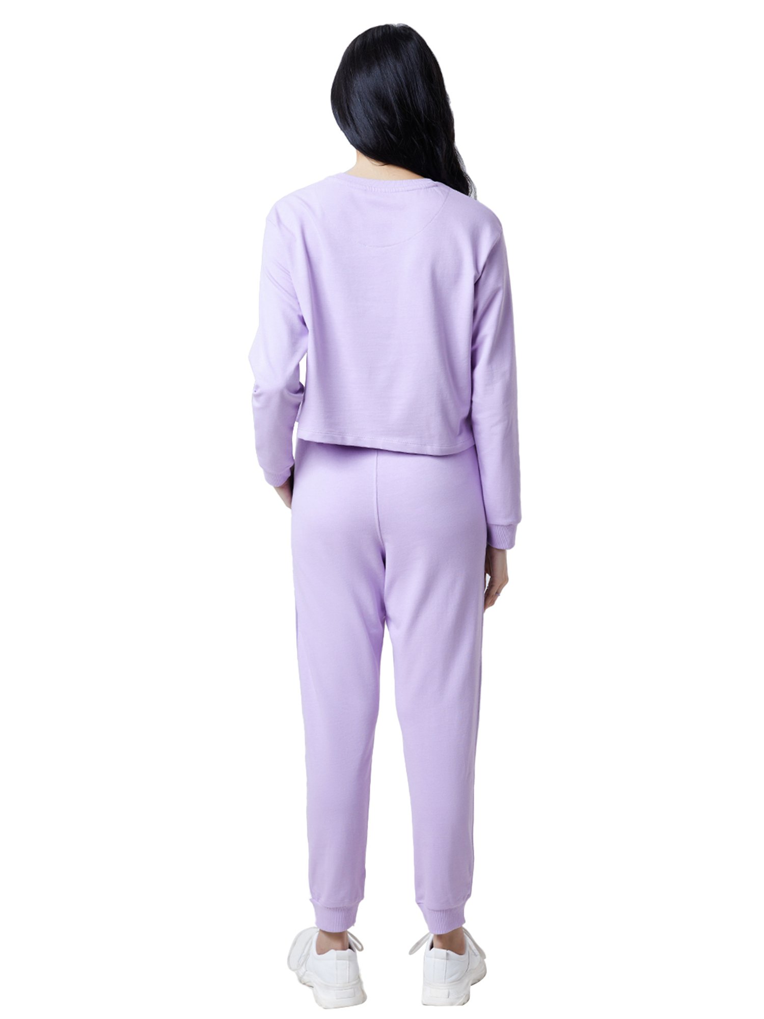 The Souled Store Lavender Round Neck Sweatshirt With Joggers