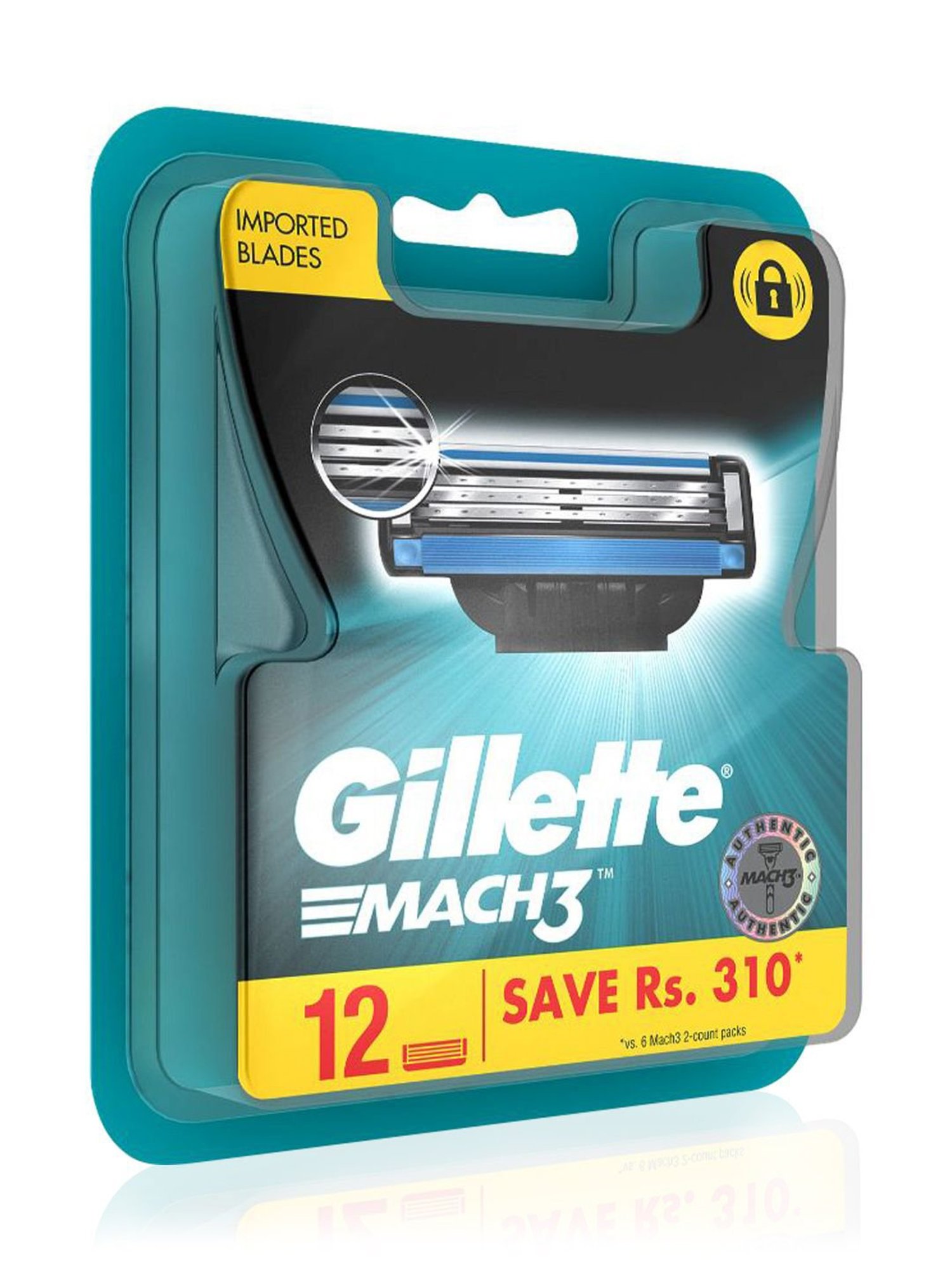 Gillette Mach 3 Manual Shaving Razor Blades Cartridge Pack of 12