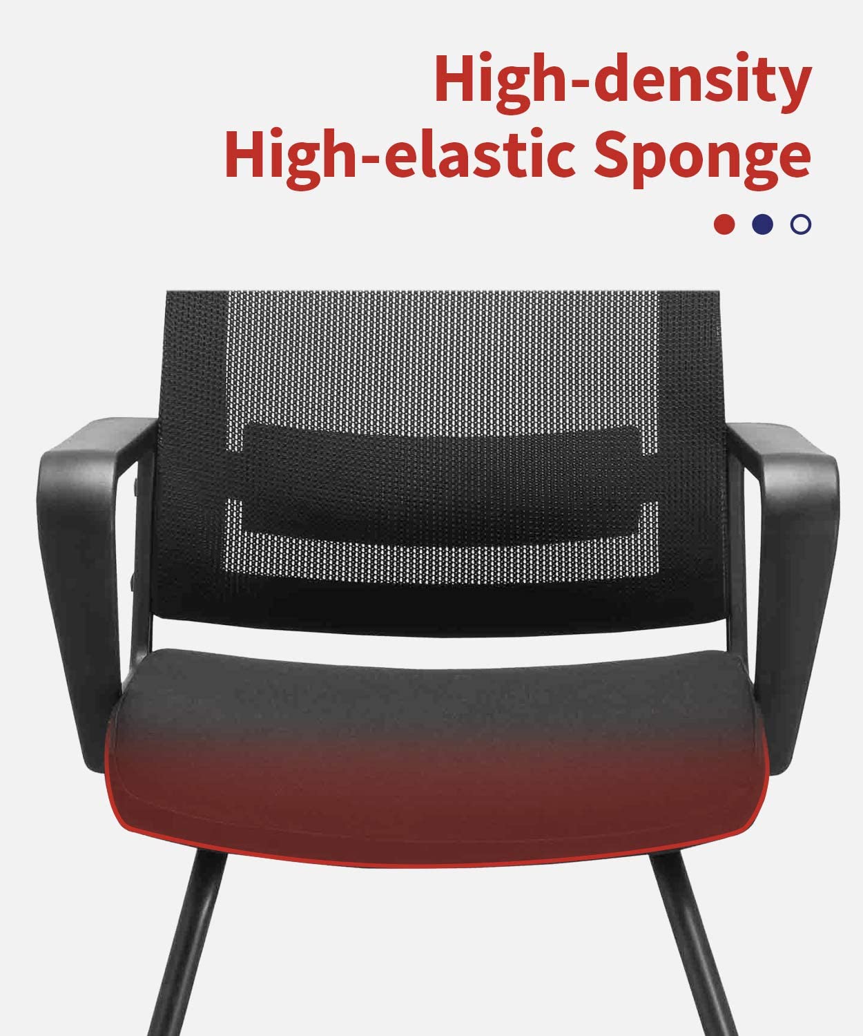 COLAMY Office Guest Chair with Lumbar Support and Mid Back Mesh Space Air Grid Series for Reception Conference Room