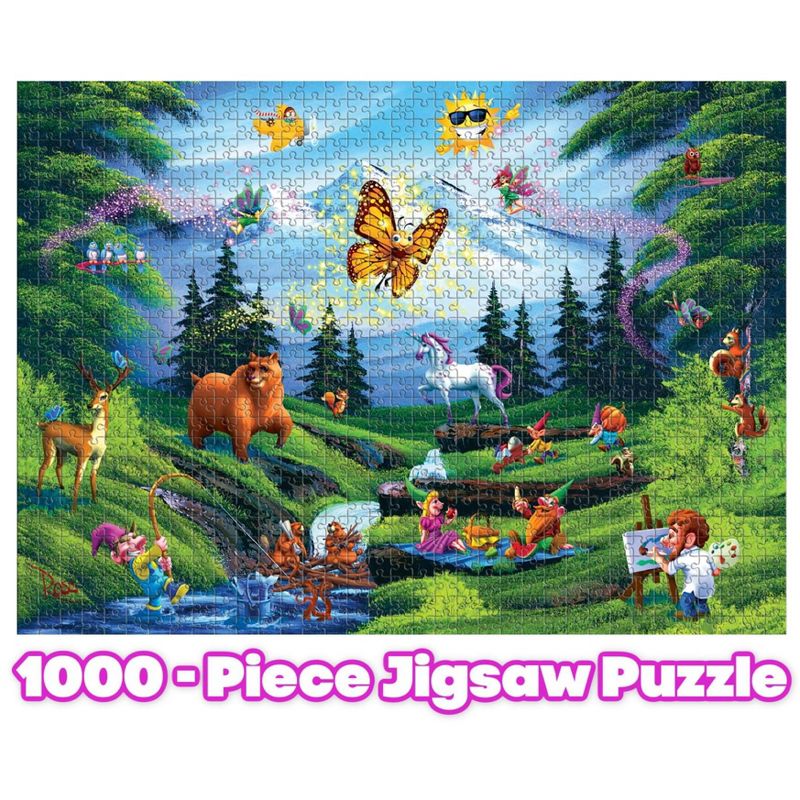 Toynk Bob Ross This Is Happy Place 1000 Piece Jigsaw Puzzle