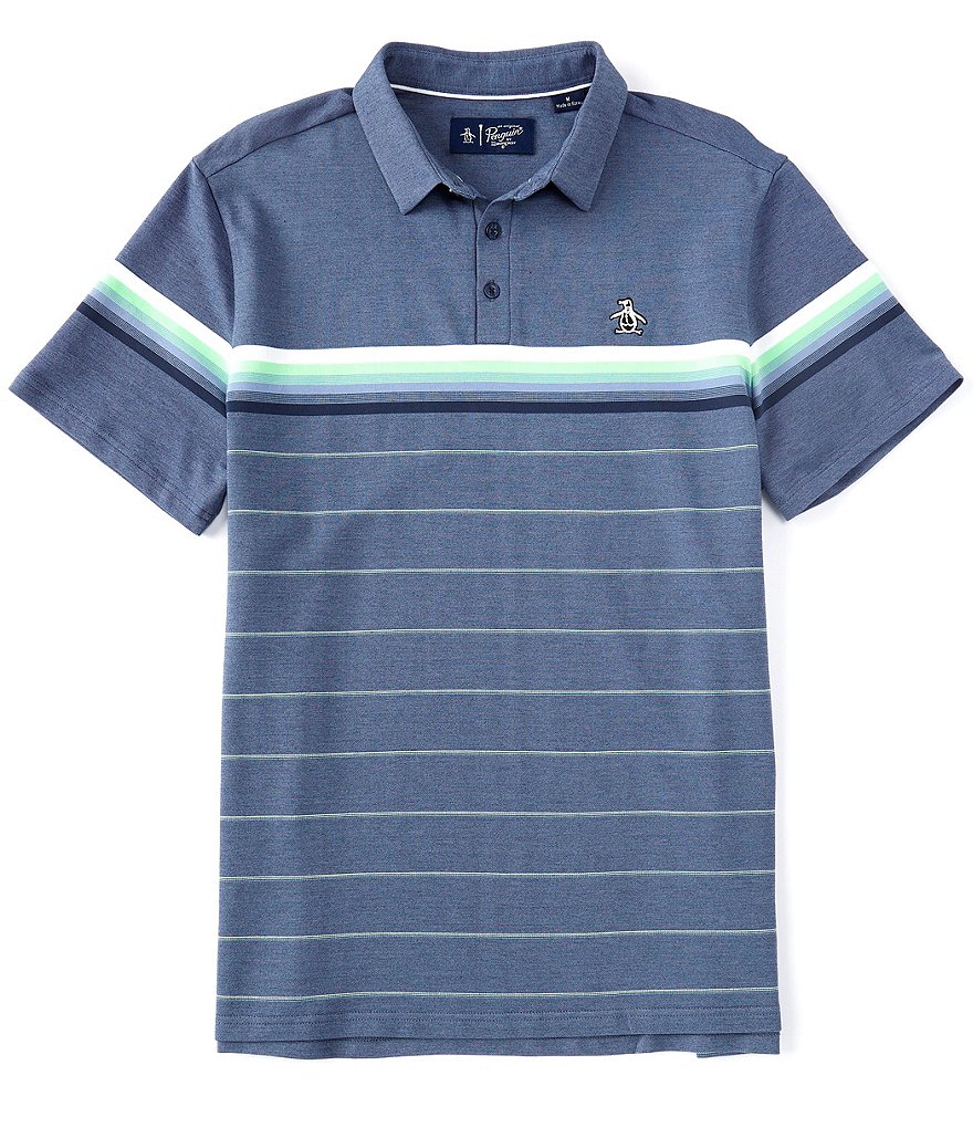 Original Penguin Engineered Stripe Short Sleeve Golf Polo Shirt