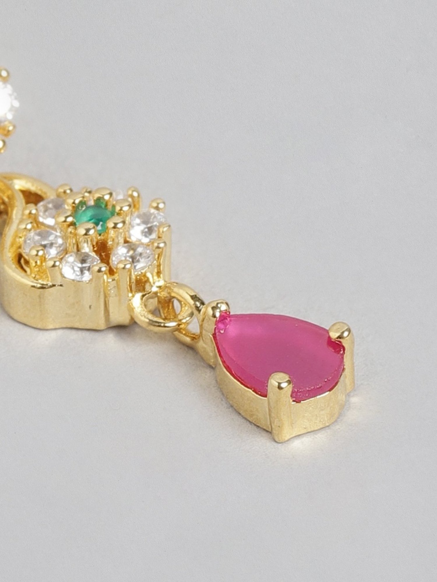 Zavya 92.5 Sterling Silver Enchanted Forest Gold-Plated Drop Earrings for Women