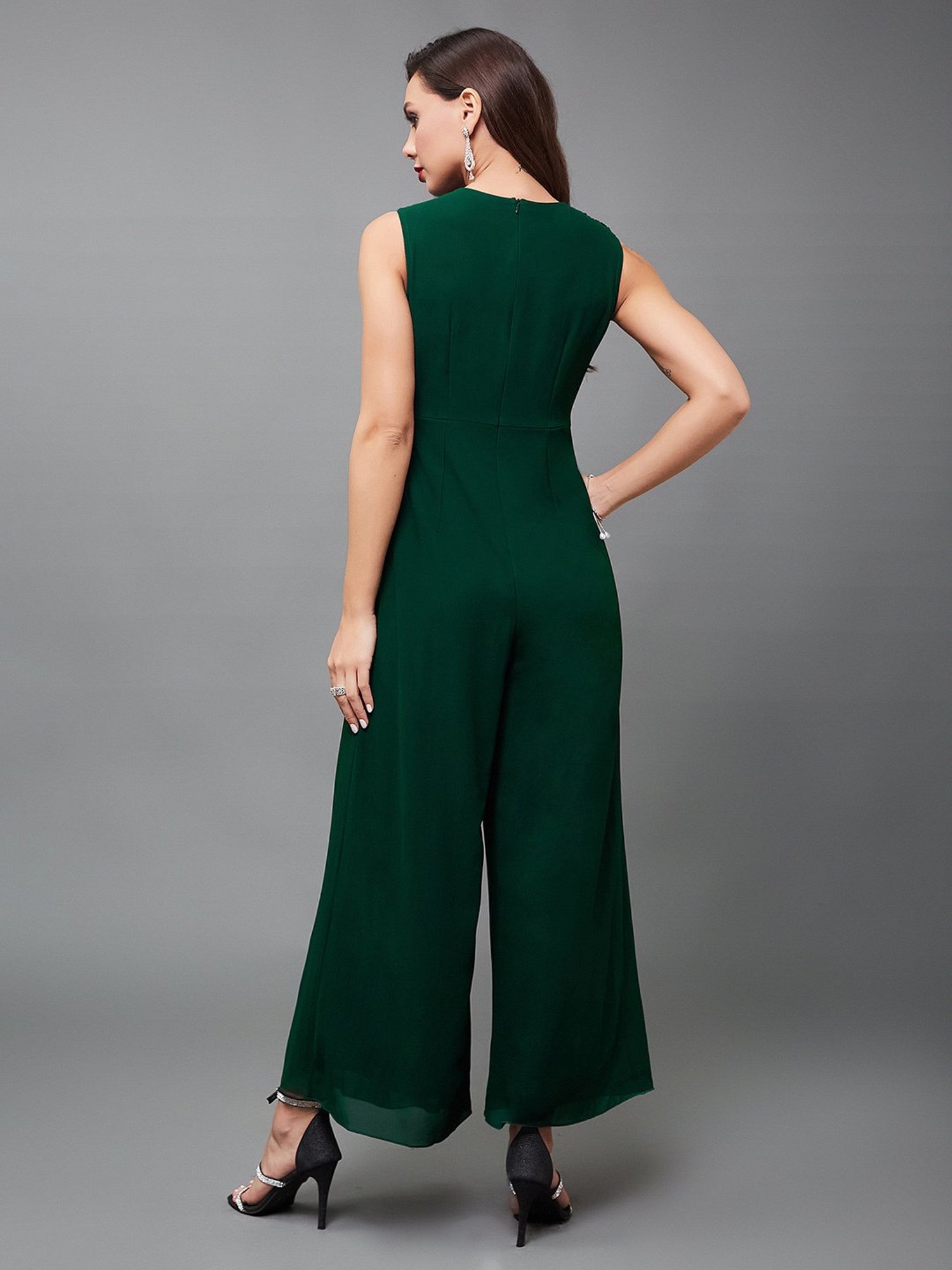 Miss Chase Multicolor Georgette Embellished Jumpsuit