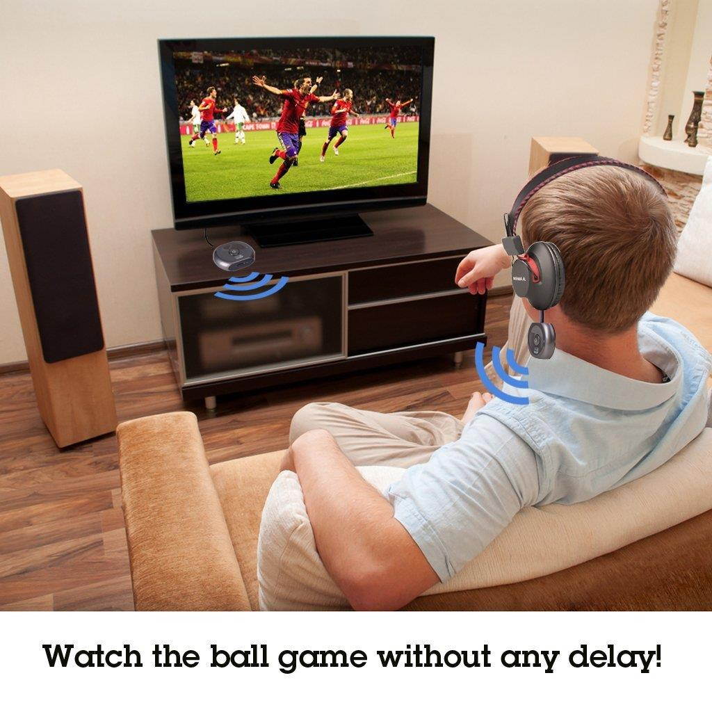 Avantree Pre-paired 2 PCS APTX LOW LATENCY Certified bluetooth transmitter for tv and reciver for wired headphones - Wireless watch tv without LIP SYNC DELAY