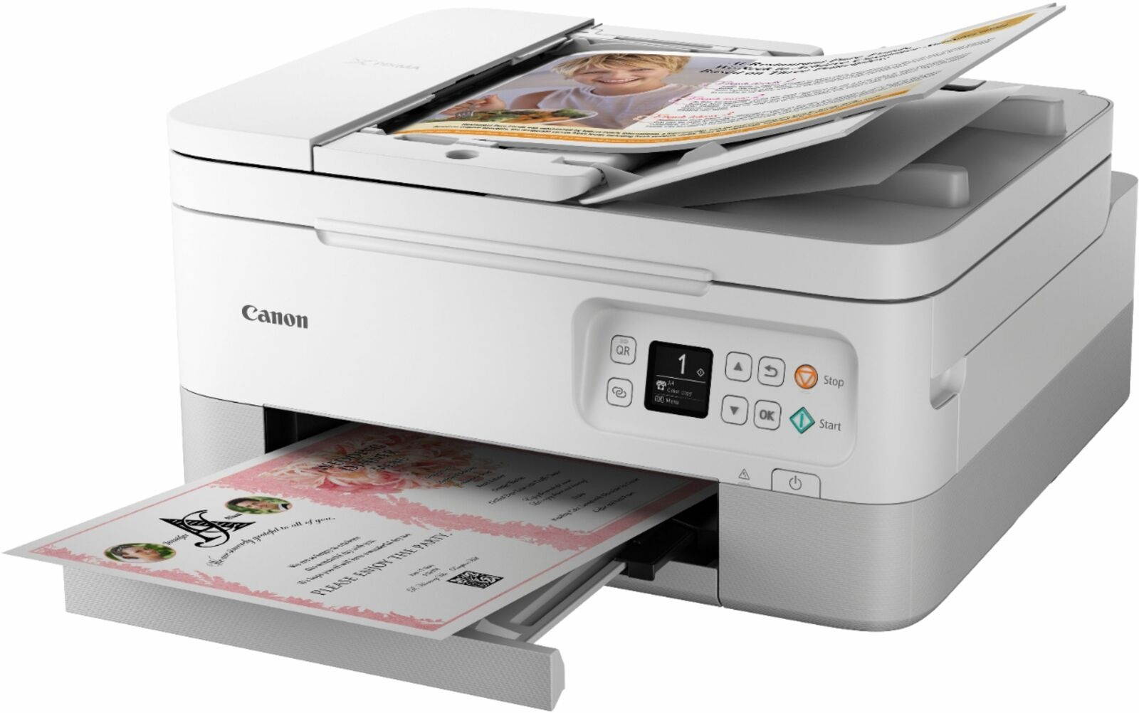 Canon - Pixma Tr7020 Wireless All-In-One Inkjet Printer - White