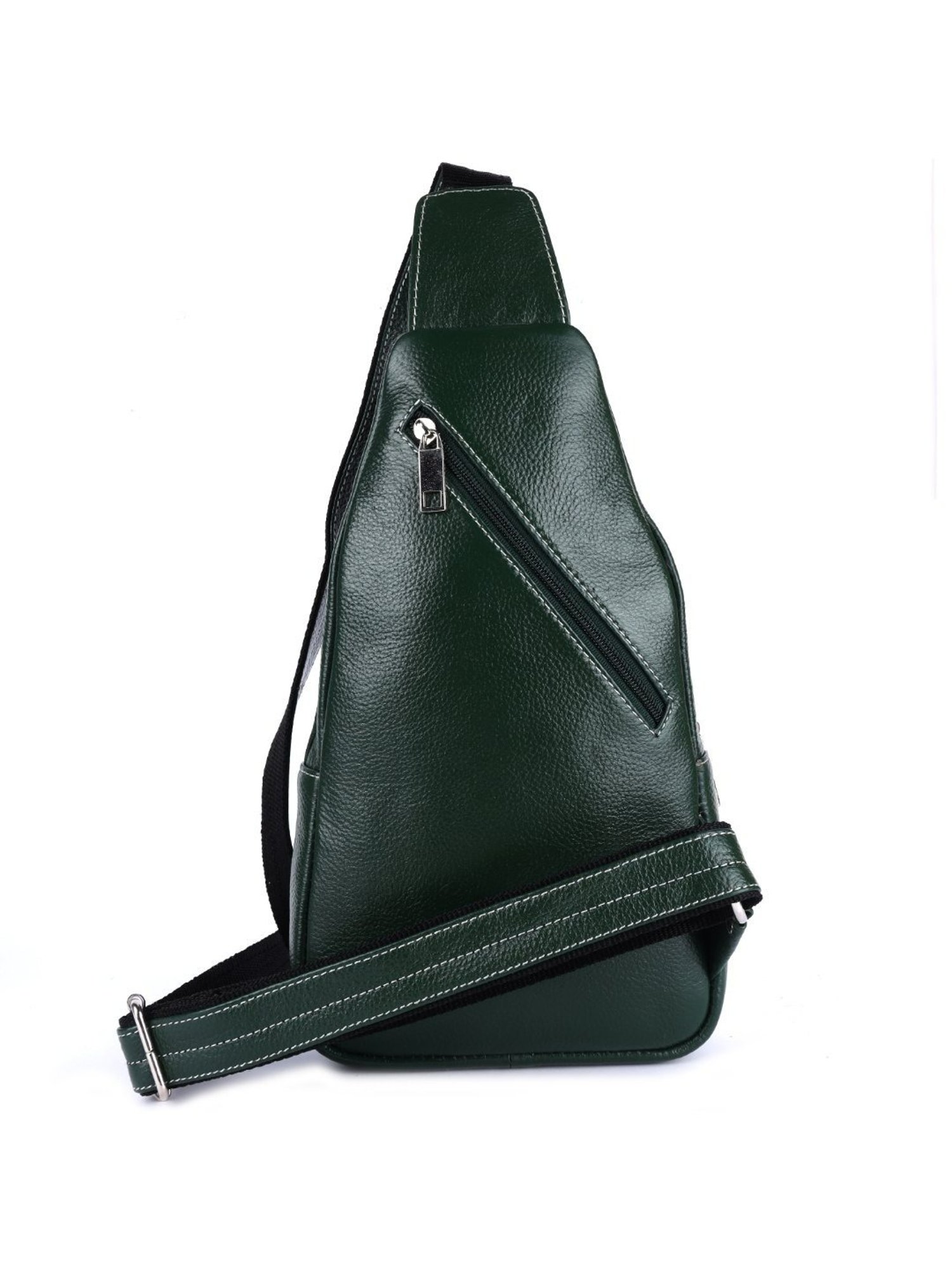 HiLEDER Green Textured Medium Leather 12 inch Backpack