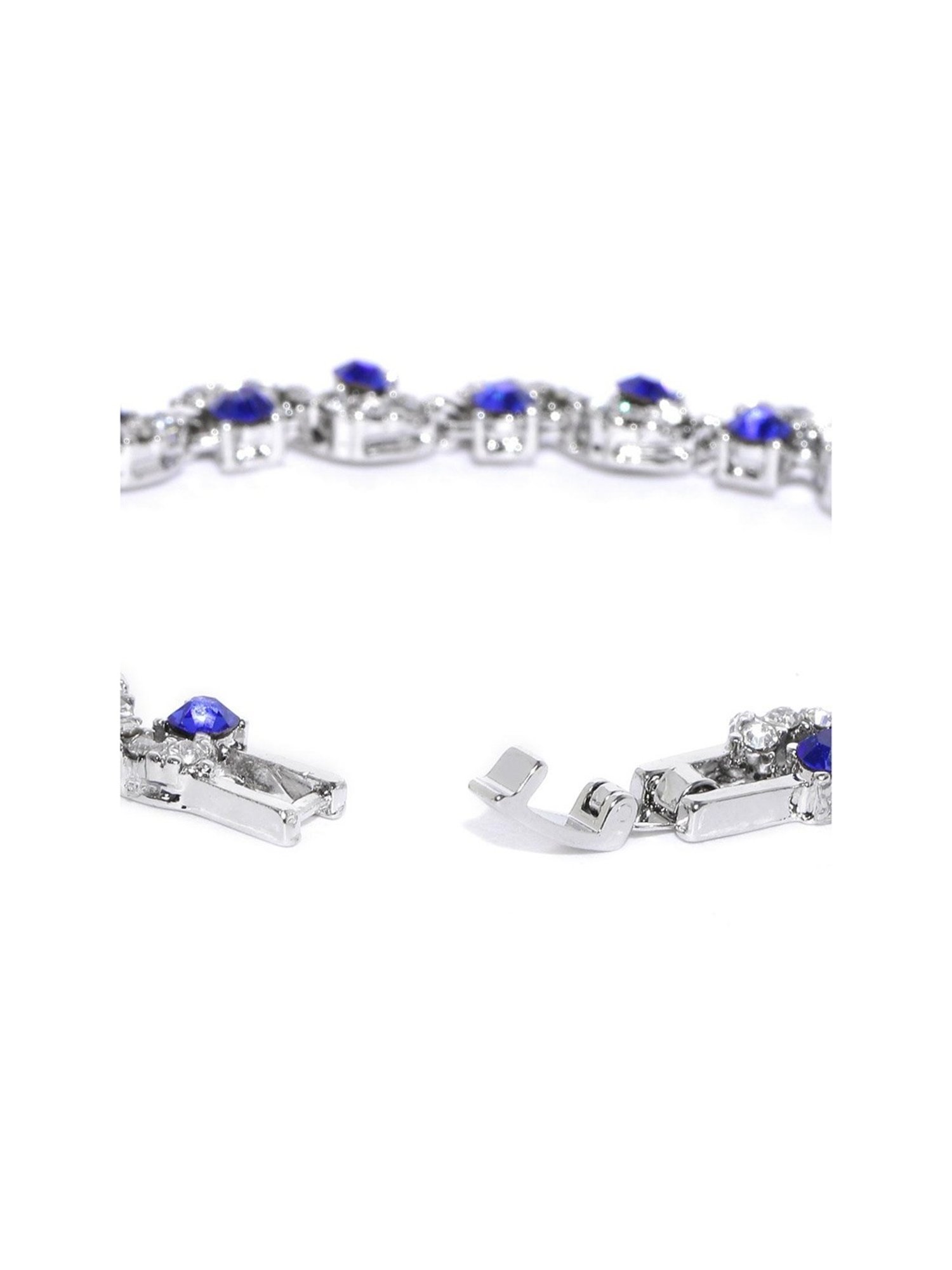 YouBella Jewellery AAA Swiss Zircon Silver-Plated Stylish Latest Crystal Flexible fit Bracelet