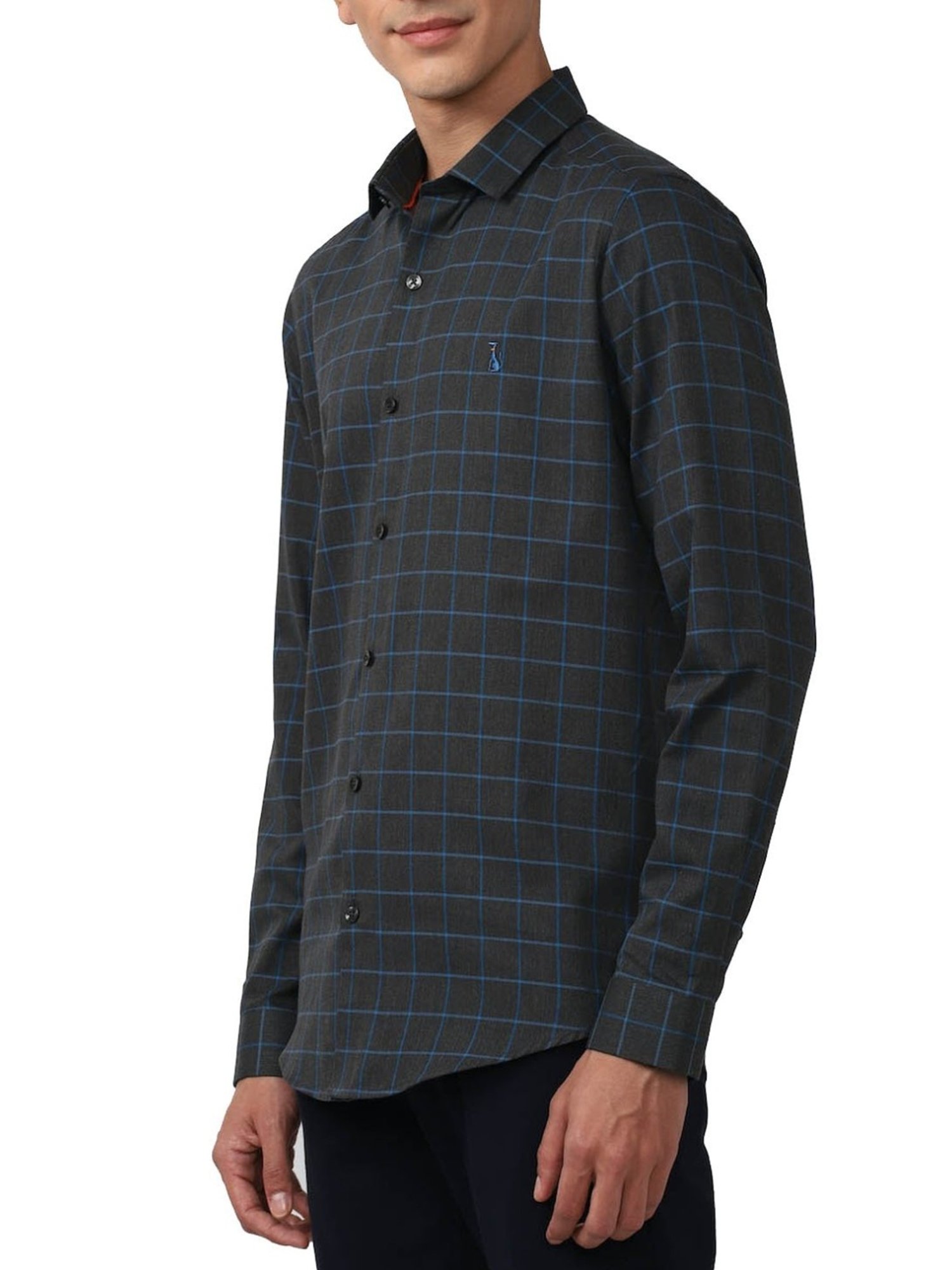 Simon Carter London Grey Checks Slim Fit Shirt