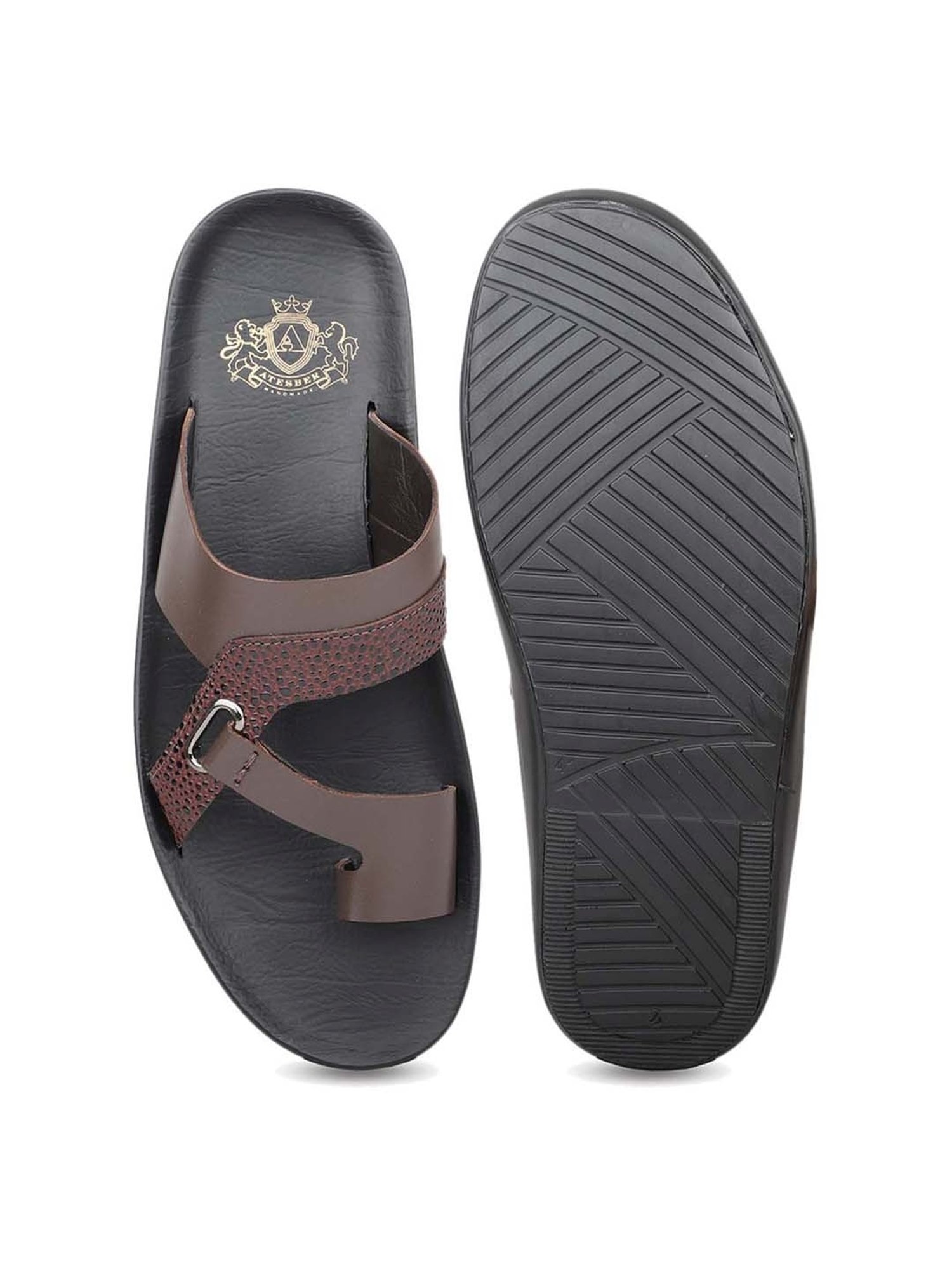 Atesber Men's Brown Toe Ring Sandals