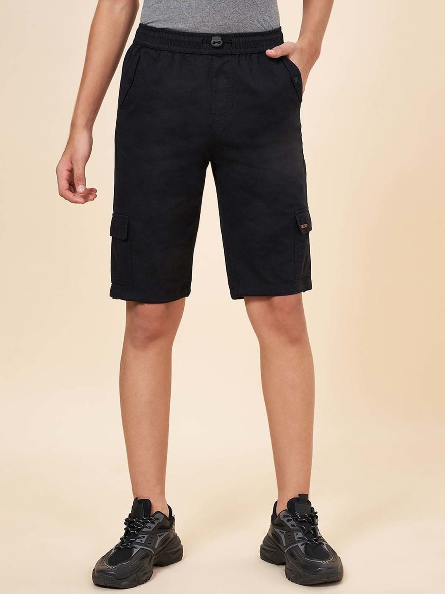 Coolsters by Pantaloons Kids Black Cotton Regular Fit Shorts